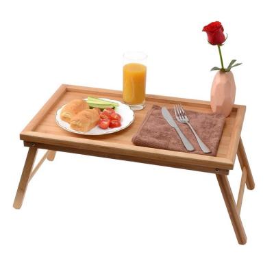 China Europe\North America bed tray with foldable legs great for laptops, Bamboo table suitable for breakfast and snack locks in place perfectly through for sale