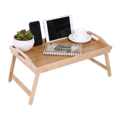 China Europe\North America bed tray with phone holder - natural bamboo - fits laptops up to 17.3