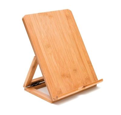 China Europe\North America Bamboo Folding Stand Tablets Adjustable Folding Easel Optimizes Positioning for sale