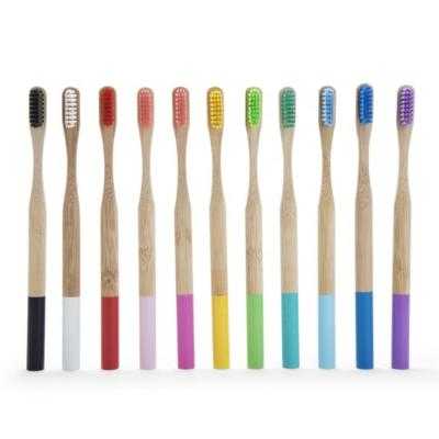 China Disposable Natural Bamboo Toothbrush Biodegradable Soft Toothbrush with BPA Free and Unique Color Combination Travel Toothbrush Soft Set for sale