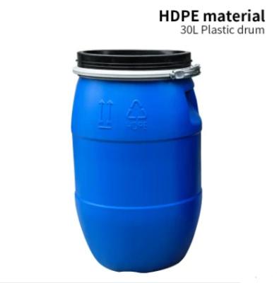 중국 플라스틱 컨테이너 30L 무거운 푸른 플라스틱 드럼 라운드 화학 HDPE 판매용