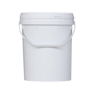 China HDPE 20 cubo plástico blanco cilíndrico del cubo de la pintura del litro 20L con la tapa en venta