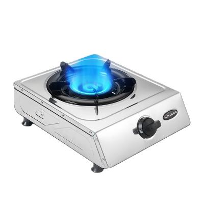 China Home Use Indoor Portable Gas Stove Stainless Steel Gas Cooker Single Burner Easily Cleaned Hob for sale