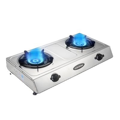 China Easily Cleaned Two-hole N.G.or L.P.G Gas Stove For Home Use Hot Selling Double Burner Gas Cooker Stove for sale