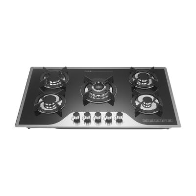 China G5 XINQI Explosion Cooktops Commercial 5 Burner Easily Cleaned Glass Gas Stove for sale