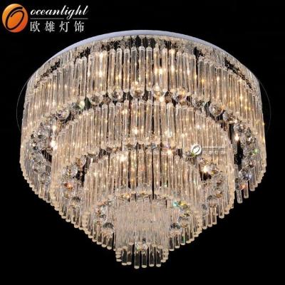 China Modern Modern Round LED Crystal Ceiling Lights Wedding Crystal Ceiling Light Suspended Crystal Ceiling Lights Round LED Suspended Ceiling Lamp for sale