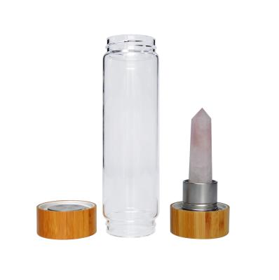 China Viable Glass Water Bottle Wholesale Ritual Full Moon Natural Crystal Water Bottle for sale