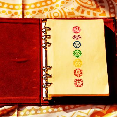 China B5 Spiral Custom Printing Hardcover Spiral Notebook PU Leather Notebook Diary Planner Chakra Notebook for sale