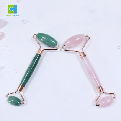 China 2021 Eco-Friendly Manufacturer Gemstone Facial Roller Massager Double Rollers And Roller Gua Sha Set Jade Roller For Face for sale