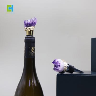 China Viable Wholesale Personalized Reusable Wine Stoppers Set Glitter Bling Crystal Wine Stopper for sale