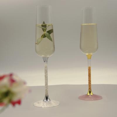 China New New Trending Hot Sale Classic/Postmodern Luxury Champagne Glass With Crystal for sale