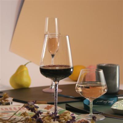 China Viable Customized Gold Rim Red Wine Glass Goblet Set for sale