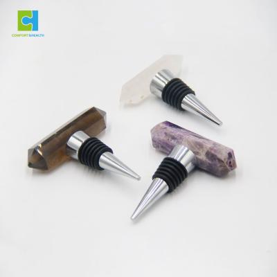 China Viable Professional Men Love Gift Set Quartz Crystal Red Wine Bottle Stopper For Decoration for sale