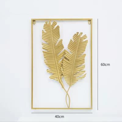 China Minimalist Creative Home Decor Art Pattern Banana Leaf Solid Metal Wall Decoration for sale