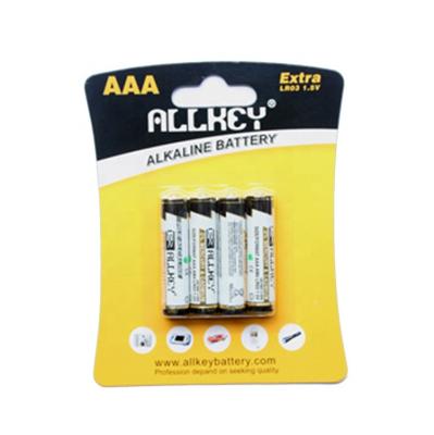 China Best Selling AAA LR03 1.5v Cylindrical Alkaline Battery Am4 No.7 Size Dry Cell Toys for sale