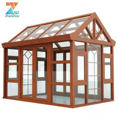 China Modern Conservative Aluminum Alloy Glass Sunroom Ceiling Metal Retractable Insulated Solarium Rooms for sale