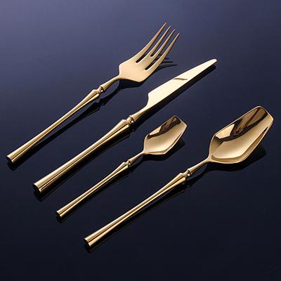 China Good Viable Selling Viable Spoon Gold And Silver Wedding Dinnerware Luxury Stainless Steel Cutlery Set for sale