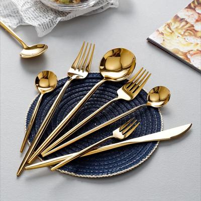 China Manufacturer Sustainable Metal Silver Black Gold Plated Flatware Sets Gold Stainless Steel Premium Luxury Flatware Set For Wedding for sale