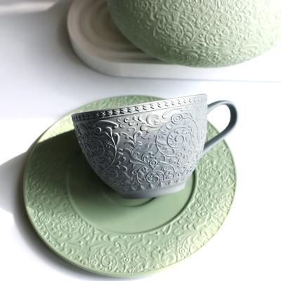 China Stored Hot Selling Trend Coffee Ceramic Porcelain Tea Cup And Saucer British Tea Cups And Saucers for sale