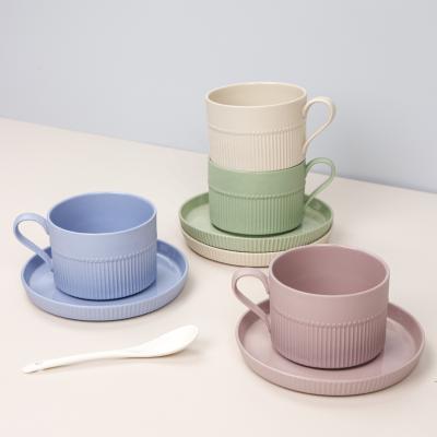 China European High Quality Simple Coffee Cup Stocked Ceramic Hot Selling Coffee Cups And Saucers Cup for sale