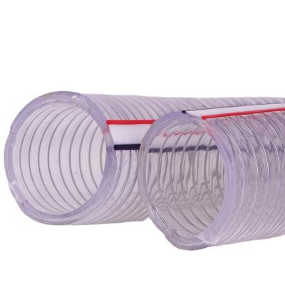 China Transparent PVC Steel Wire Wound Water Pipe High Temperature And Corrosion Resistant Steel Wire Hose for sale