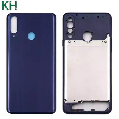 China Battery Cover Plastic Housing Middle Frame For Samsung A20S A207 A207F A207M Rear Case Door Housing Replacement Parts for sale