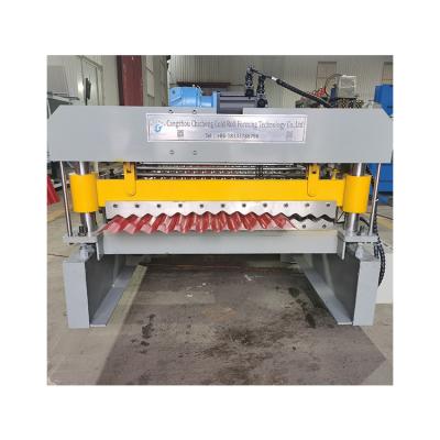 中国 Steel Cold Line Corrugated Roof Sheet Roll Forming Machine 販売のため