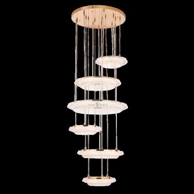 China 2023 new custom imported japanese modern round simple plexiglass butterfly bone 6 six-layer LED hall chandelier for sale