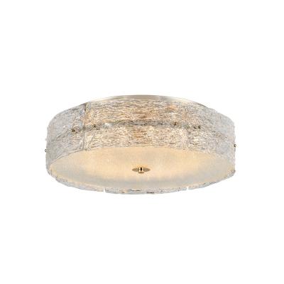 China 2023 New LED Hand-brushed Luminous Brilliant Lighting Bedroom/Dining Room Large Gold Round Ceiling Lamp for sale