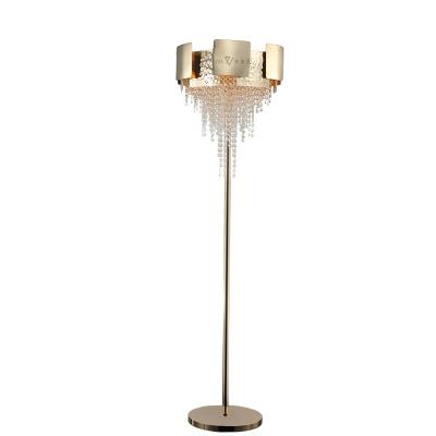 China Noble villa lamp hot sale luxury gold copper round floor lamp for living room for sale