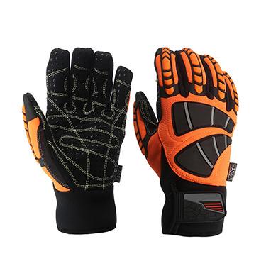 China Abrasion Resistant Universal Anti-Collision Stretchable Handyman Leather Shrink Resistant Hardness Shock Absorbing Mechanic Working Gloves for sale