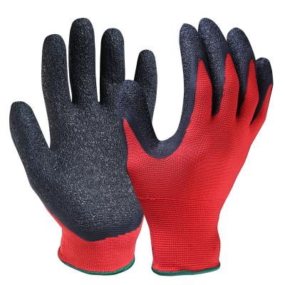 China Work Brushed Inside Wrinkle 1/2 Palm Latex Coated Acrylic Gloves For Wholesale for sale