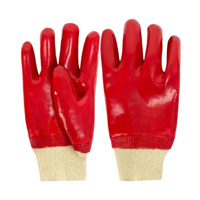 China Protective Liquid PVC Fully Dipped Gloves, Reusable Safety Work Gloves, Acid, Alkali And Oil Resistant With Cotton Interlock Lining for sale