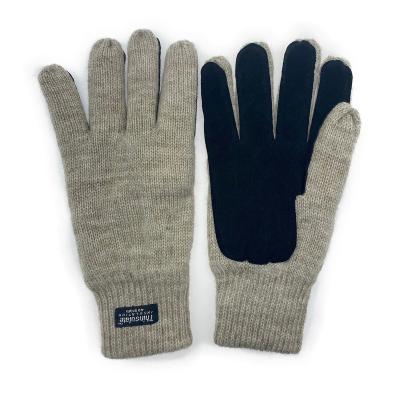 China Heat Beige Color Hog Palm Thinsulate Coating Winter Wool 80% Daily Use/Work/Work 20% Acrylic Leather Gloves for sale