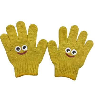 China Hand Protection Wholesale Customizable Cotton Knitted PVC Dotted Palm Playing Kids Safety Glove for sale