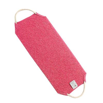 China EXFOLIATE pink nylon shower and body scrubs dead skin cell remover back scrubber exfoliating towel for sale