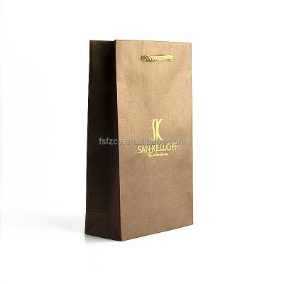 China Recycled Materials Luxury Shopping Paper Bag With Hot Stamping Make In China for sale