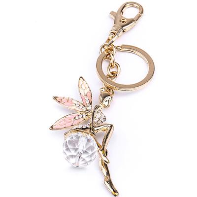 China Crystal Lady Decoration Flower Fairy Shaker Cute Keychainfor Cute Custom Bag Gift Pendant Birthday Keepsake Gifts for sale