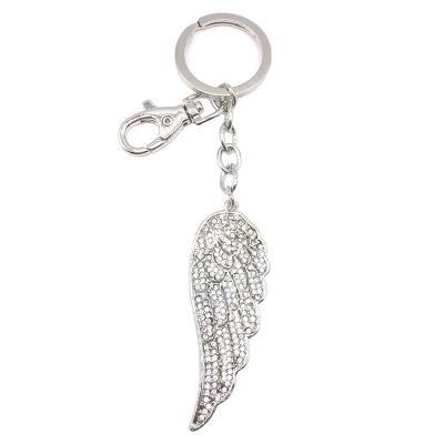 China Cute Hot Sale Rhinestone Angel Wing Keychain For Girls Nice Beauty Gift for sale