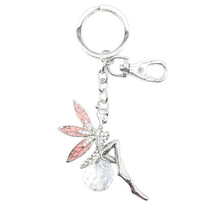 China Crystal Lady Decoration Flower Fairy Shaker Cute Rhinestone Keychain Pendant Gift from Cute Bag for sale