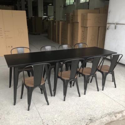 China Retro Nordic modern bar table conference room restaurant metal chair sets dining tables metal table for sale