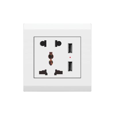 China Customized Logo 13a 2 Strip Wall Switch Residential / General Purpose Combo Electrical Outlets for sale