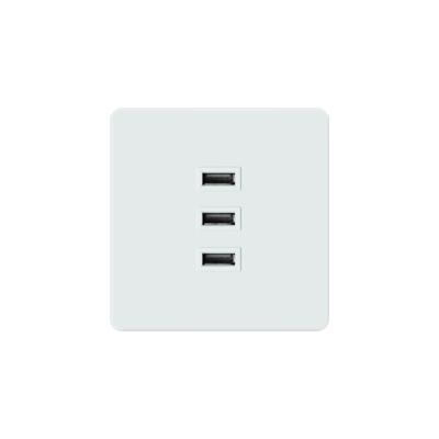 China Residential / General Purpose Single Slim Multi Function 2.1A 5V 3 Hole USB UK Type Socket For Room for sale