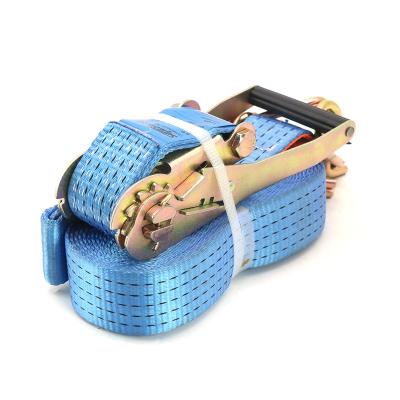 China Cargo control Customized Rachet Strap Blue Lashing Cargo Belt Wholesale Steel Ratchet Tie for sale