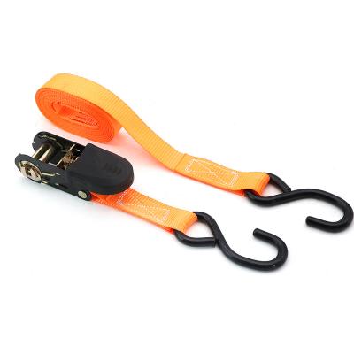 China Cargo control Steel Ratchet Tie Customized Rachet Strap with S Hooks Wholesale Lashing Cargo Belt for sale