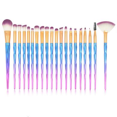 China 20 Pieces Rainbow Diamond Grip Eyeshadow Smudge Brush Makeup Brush Set Sweeps Eyeshadow Brushes Beauty Kit Sets for sale