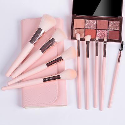 China Professional Smudge Brush Private Label BasfFiber Hair Eyeshadow Brush Mascara Lip Eye Makeup Set Brush With Wooden Handle for sale