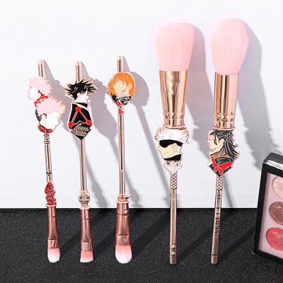 China Cute Halloween 5 Pcs Cartoon Dot Makeup Set Brush Smudge Brush For Girls Gift Cosmetic Tool Powder Eyeshadow for sale