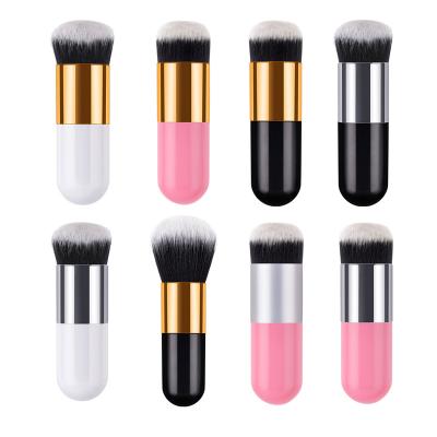 China Angular Blush Logo Professional Makeup Brushes Private Simple Custom Label Brush Foundation Facial Brush for sale