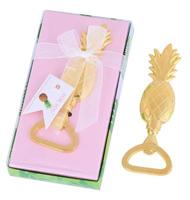 China Gift & Craft Gold Pineapple Beer Bottle Opener for Baby Shower Bridal Shower Favors Wedding Favors Birthday Party Decoration Supplies for sale